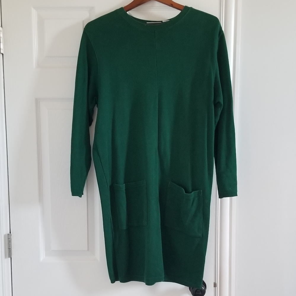 Green sweater dress